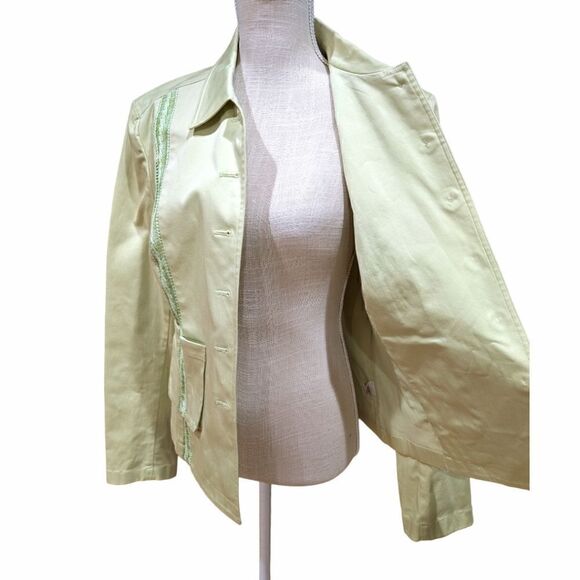St. John Sport Women's Lime Green Button Up Jacket Size M - Picture 6 of 12